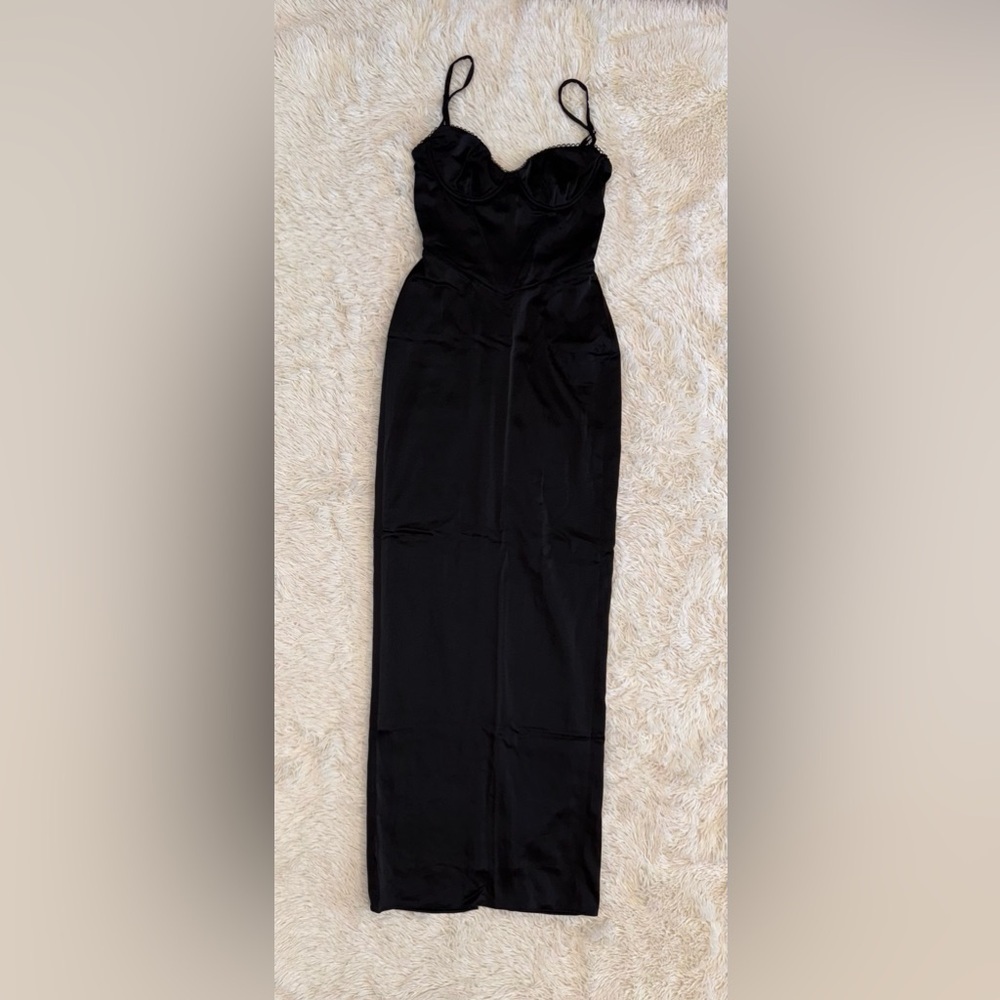 NWOT HOUSE OF CB Stefania Black Corset Maxi Dress sz L - Picture 4 of 9
